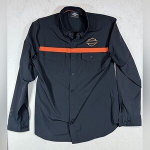 Genuine Harley-Davidson Medium Black Performance Shirt Jacket with Orange Accent